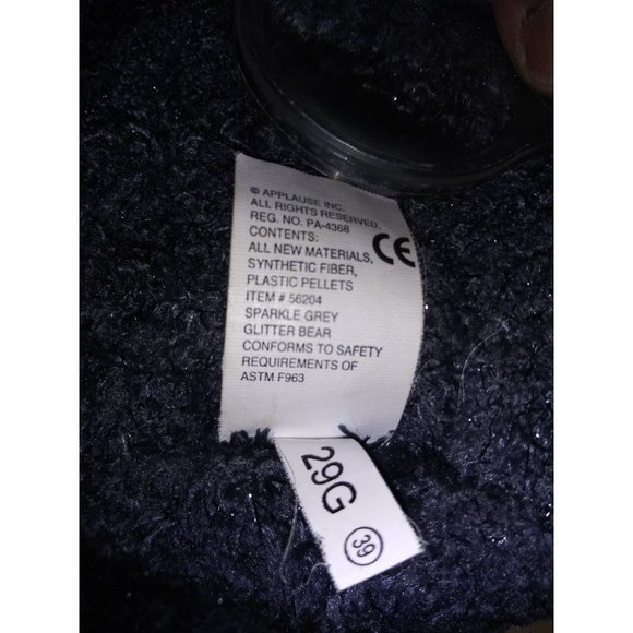 Dakin Applause Sapphire Bear Stuffed Plush Sparkle Blue Holiday Teddy Bear #5620 - Picture 6 of 7